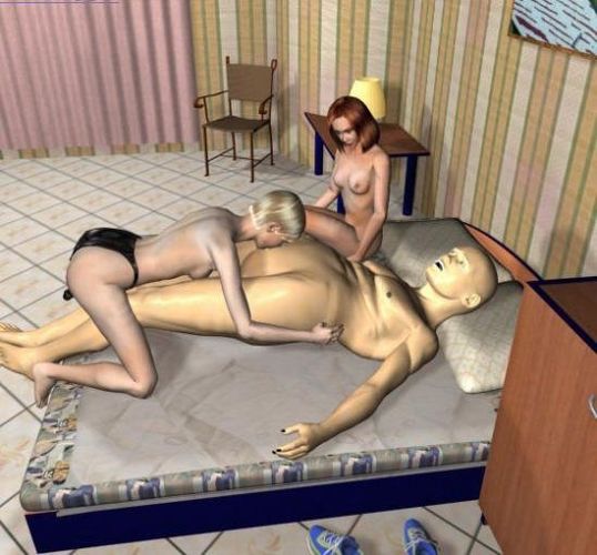 В 3D порно фото две телки испытывают новую надувную секс игрушку
